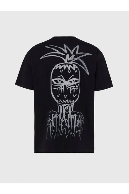 Diesel black crewneck T-shirt with back face graphic