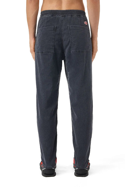Diesel dark denim jeans, back view with two pockets and small logo patch