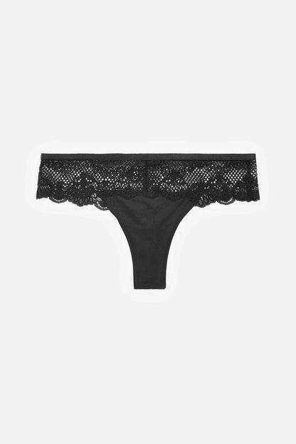 NEXT black lace thong flat lay