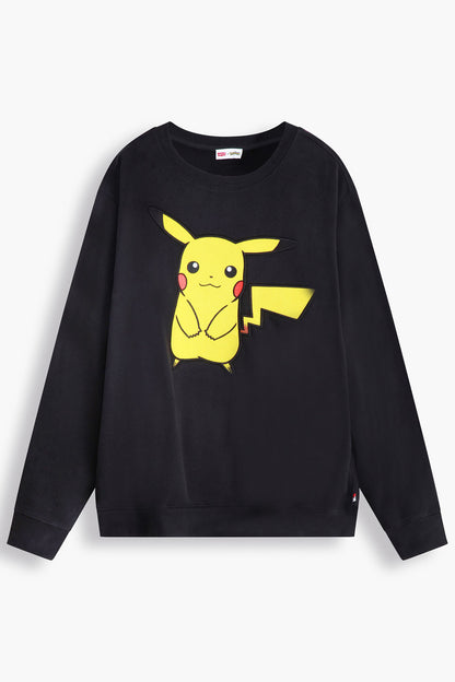 Levi's black long-sleeve sweatshirt with Pikachu front graphic