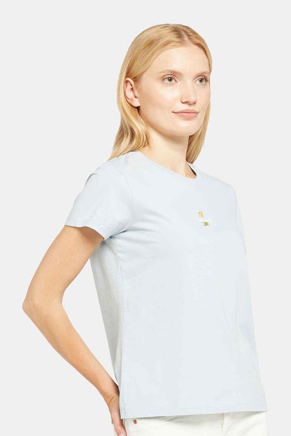 Levi's light blue crew-neck T-shirt with small chest logo, short sleeves