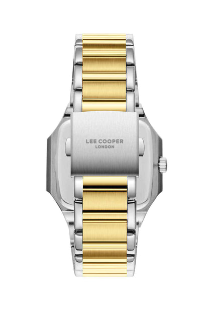 Two-tone wristwatch with silver case and gold center links