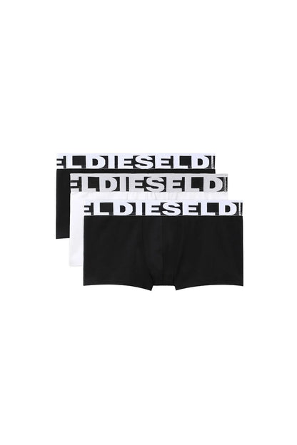 Boxer briefs set: black and white pairs with Diesel logo waistbands