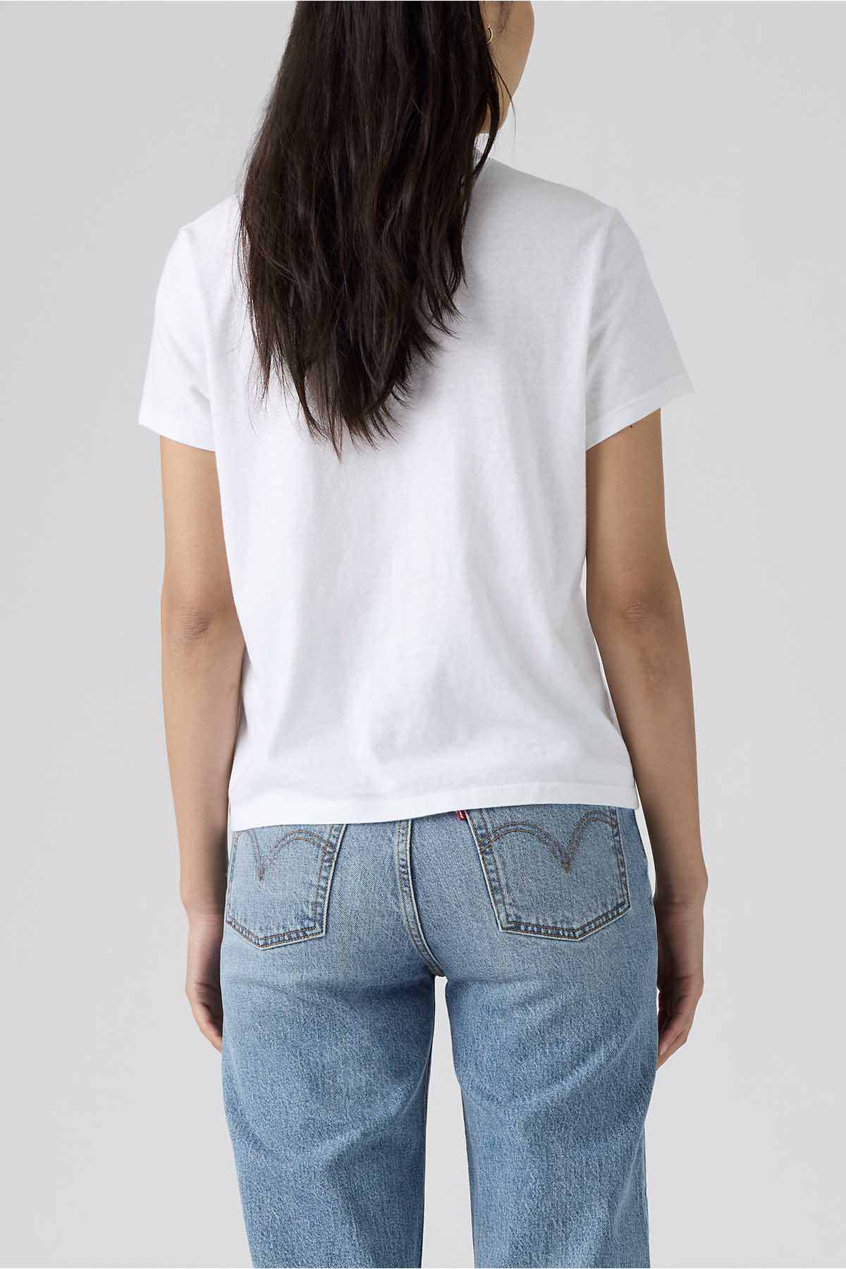 Levi's white crew-neck T-shirt shown from back, plain rear
