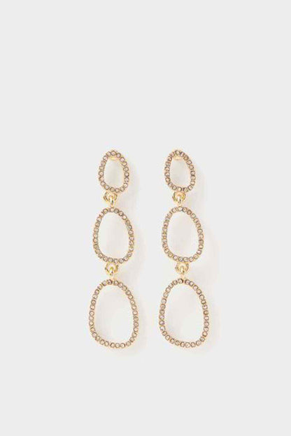 Accessorize gold-tone triple hoop drop earrings