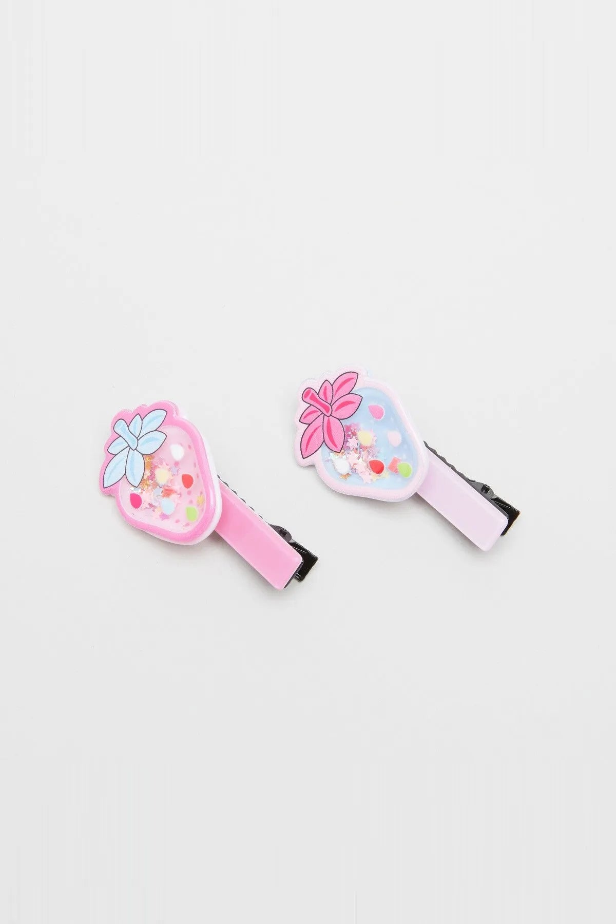 Babyshop pastel flower hair clips with pink, blue and confetti dots
