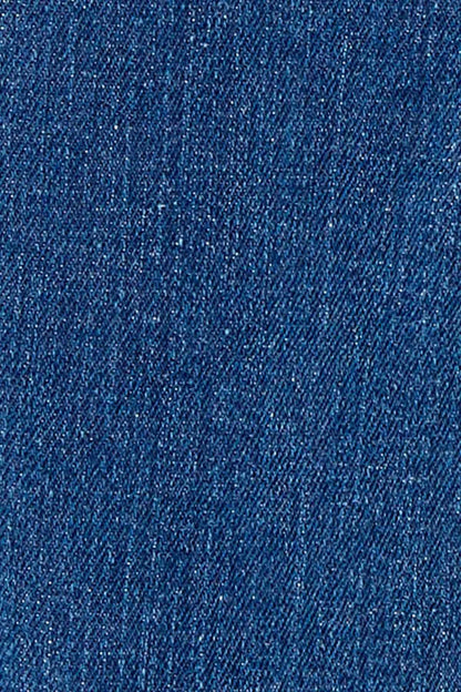 Blue denim fabric close-up, fine textured weave