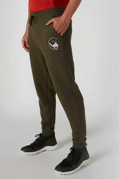 Splash olive green jogger pants with thigh logo and side pockets