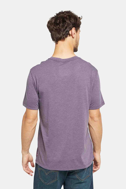 Purple Levi's crew-neck T-shirt, short sleeves, back view