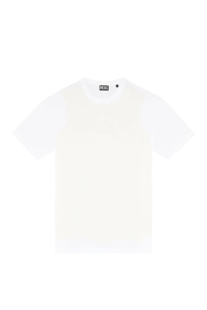 Diesel white crew-neck T-shirt with small chest logo