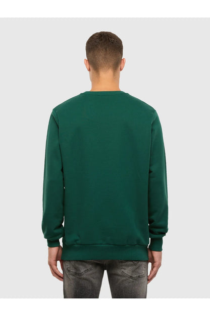 Men's Diesel dark green crewneck sweatshirt, plain back