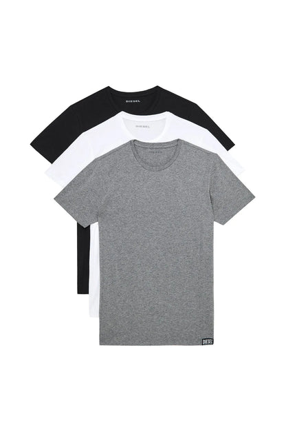 Diesel crewneck T-shirt set: black, white, gray short-sleeve tees