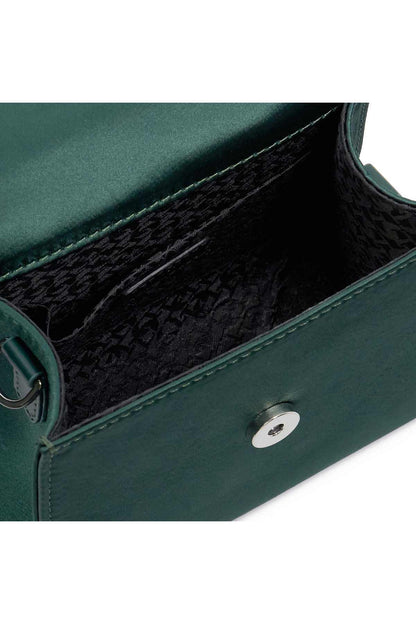 Dune London green mini handbag interior lining with small logo patch