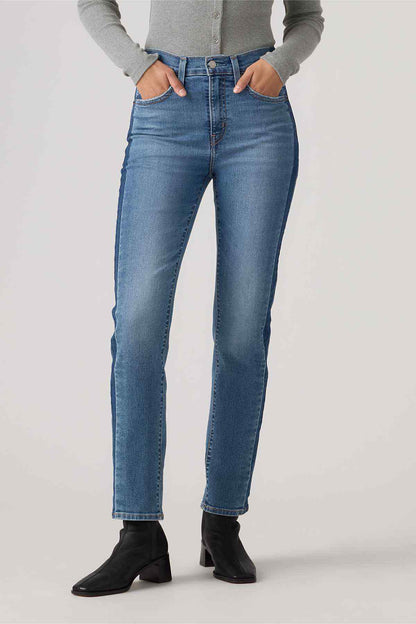 Levi's mid indigo straight-leg five-pocket jeans