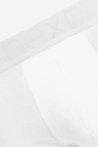 White boxer brief fabric and side seam detail