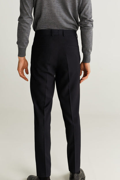 MANGO black trousers with belt loops and straight leg fit