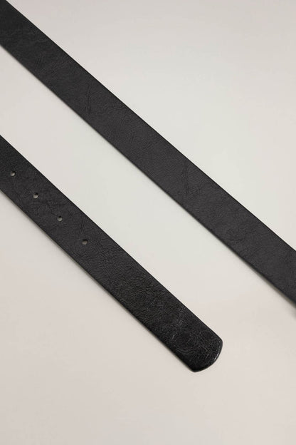 Black leather belt strap with adjustment holes