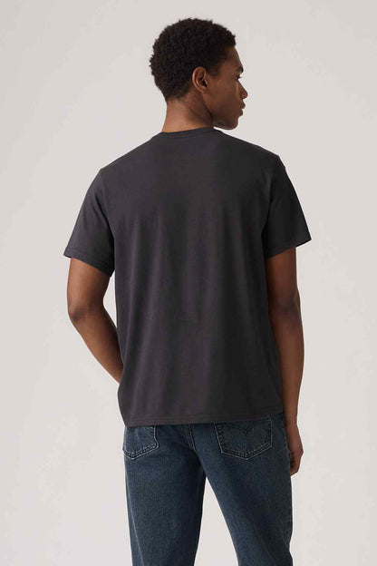 Levi's men's dark T-shirt with crew neck and short sleeves, back view