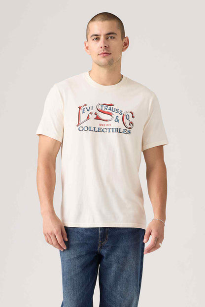 Levi's cream graphic T-shirt with round neck and short sleeves