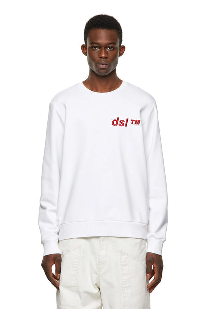 Diesel white crewneck sweatshirt with red ds! TM logo