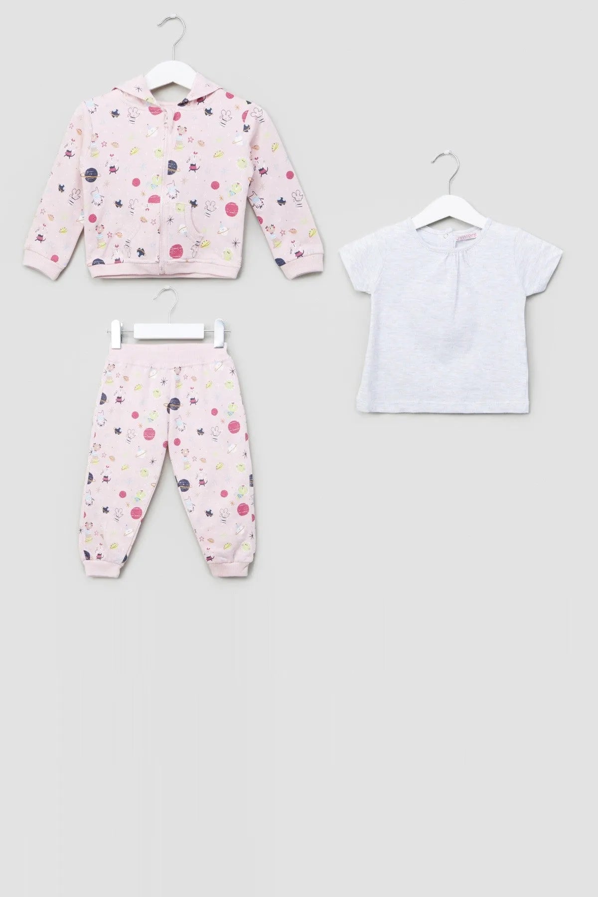 Baby set with printed long-sleeve top and matching pants