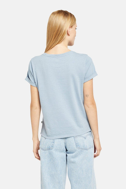 Levi's women's light blue T-shirt back view, short sleeves and crew neck