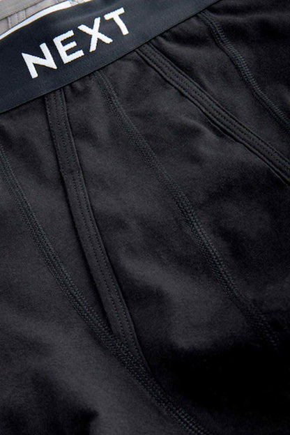 NEXT black boxer shorts with elasticated waistband and stitched fly seams
