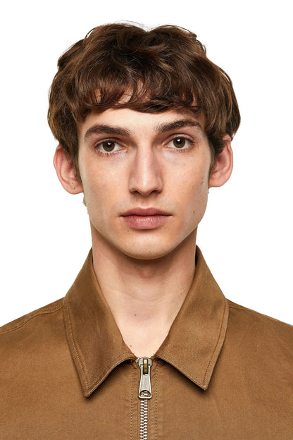 Light brown Diesel jacket with stand collar and central zipper detail