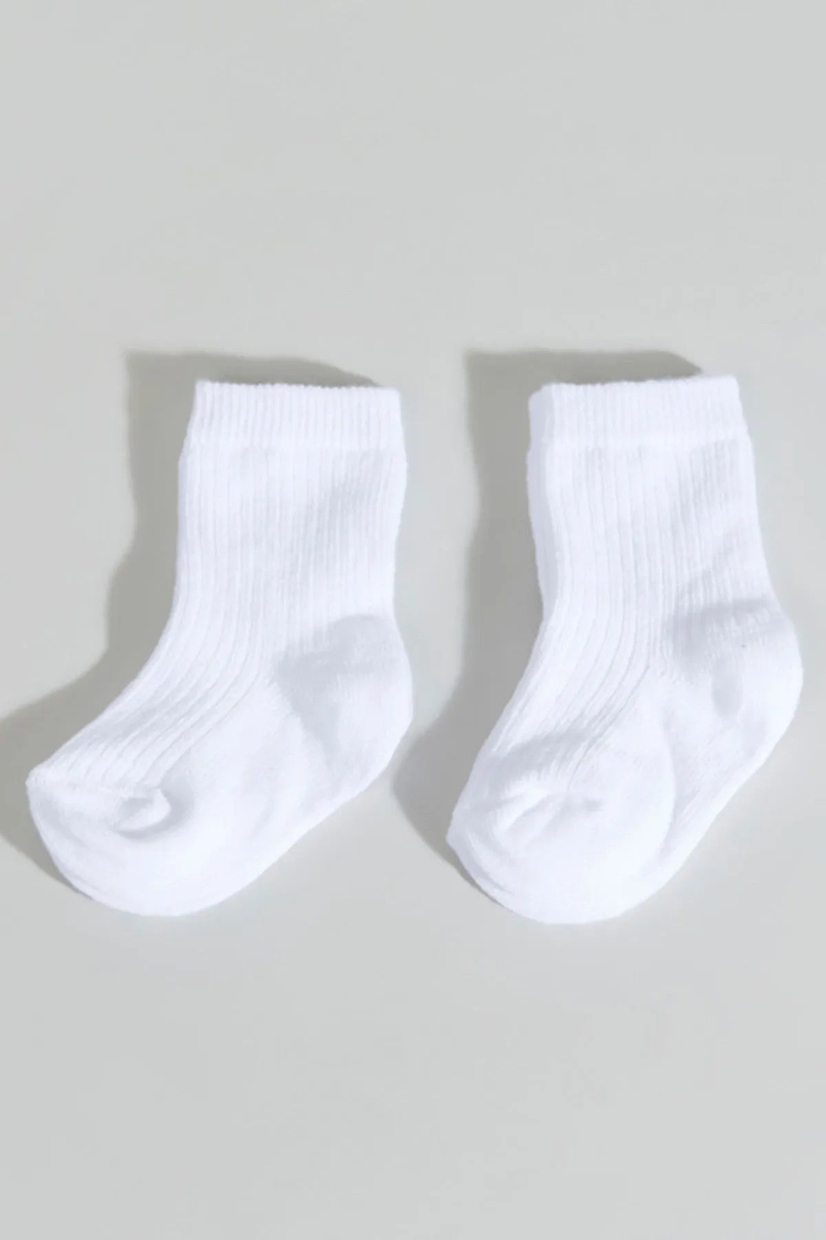 Pair of white baby ribbed crew socks
