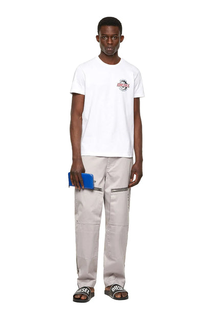 Diesel white crewneck T-shirt with small chest logo