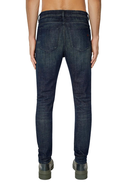 Diesel blue denim jeans, back view with yoke and two back pockets