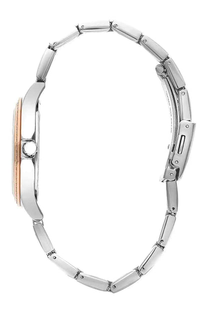 SLAZENGER wristwatch silver link bracelet with rose-gold center panels