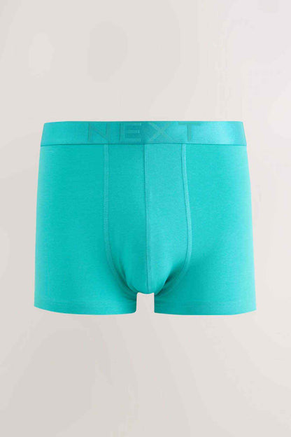 Teal boxer briefs with NEXT logo waistband and contoured front
