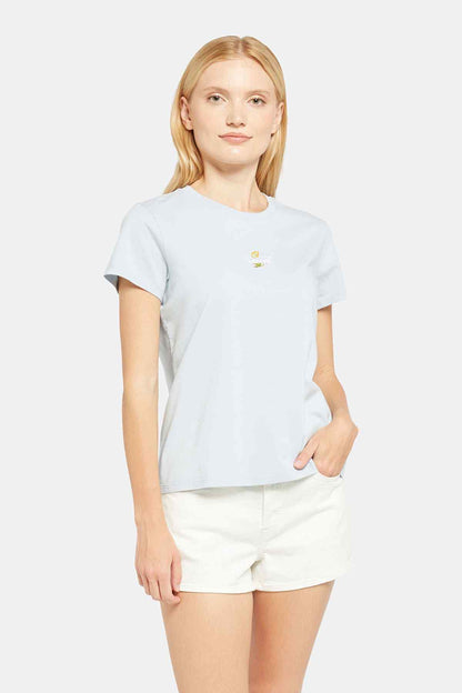 Levi's light blue crew-neck T-shirt with front logo, short sleeves