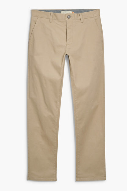 NEXT natural chino trousers, zip fly, button waist, front pleat detail