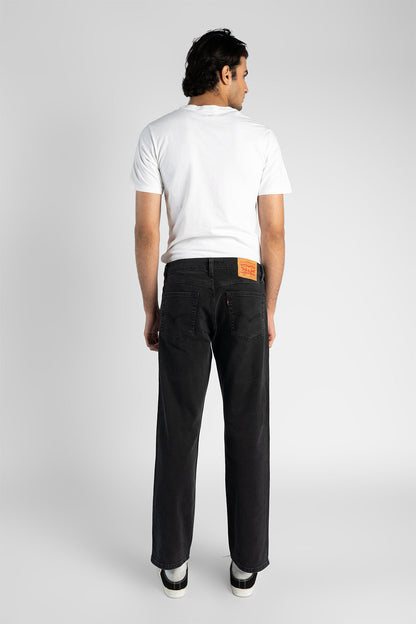 Levi's charcoal straight-leg jeans, rear patch pockets and belt loops