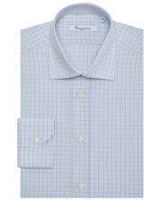 Camicissima light blue plaid dress shirt, button-down collar, long sleeves