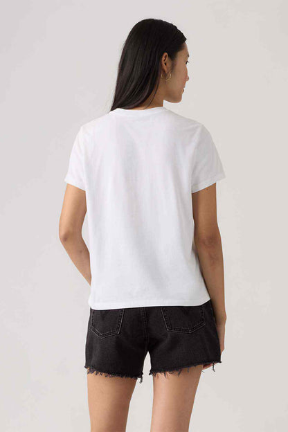 Levi's white crew-neck T-shirt, back view with short sleeves