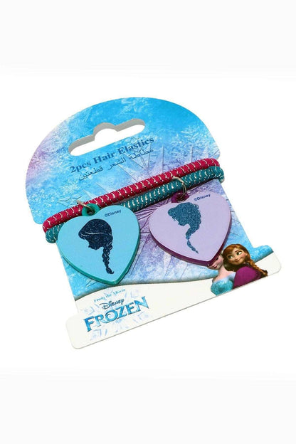 Disney Frozen heart hair elastics with red and teal band, boxed
