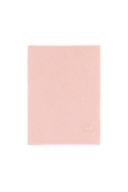 Pink knit scarf with Diesel oval logo