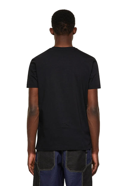 Black crewneck T-shirt, back view (no graphic shown)