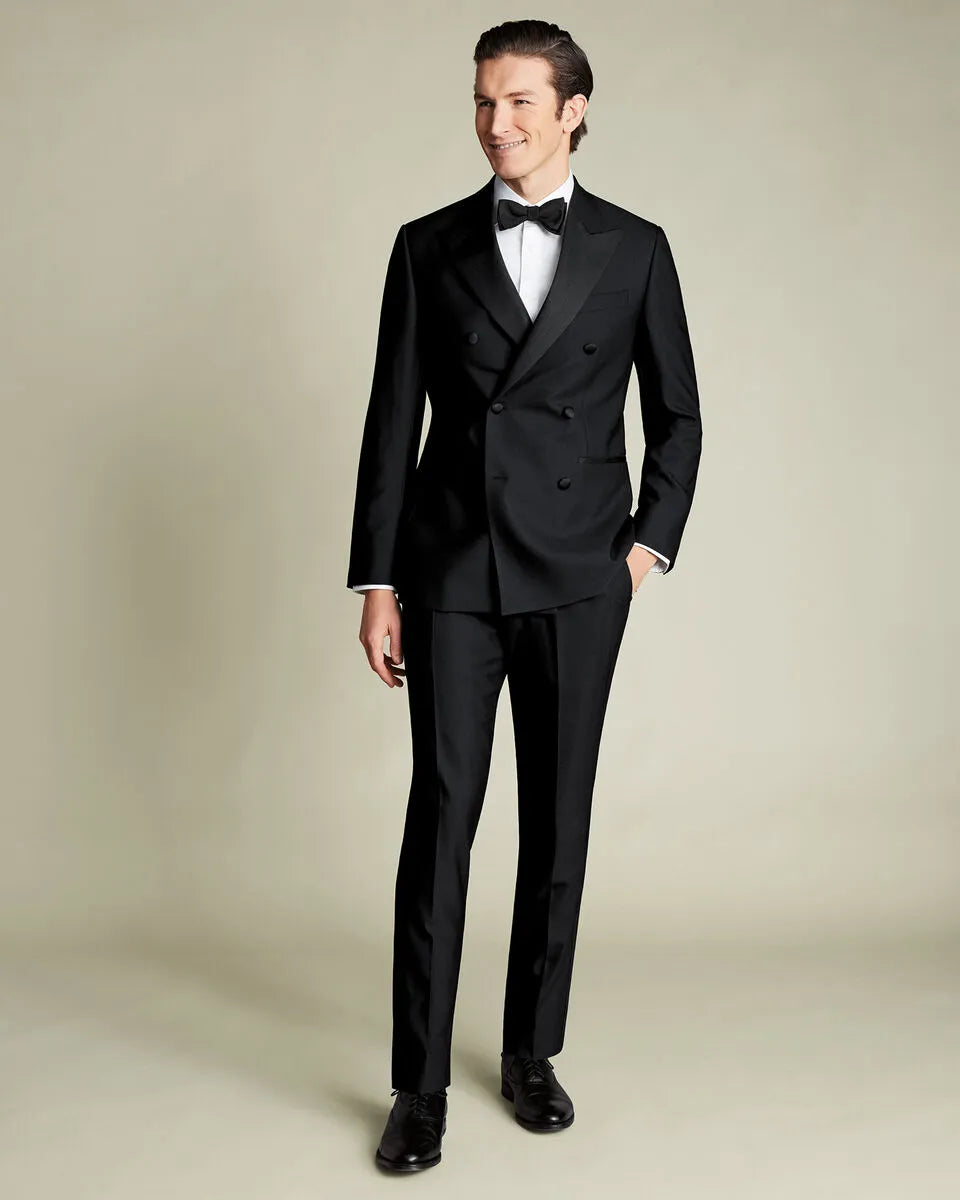 Charles Tyrwhitt black tuxedo suit with bow tie and dress shirt