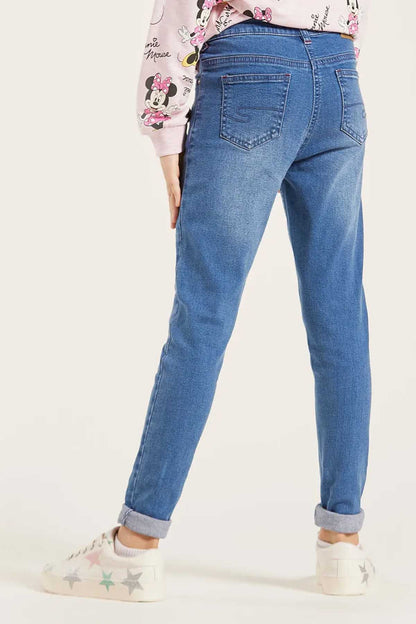 BABYSHOP kids medium-blue denim jeans with back pockets and belt loops