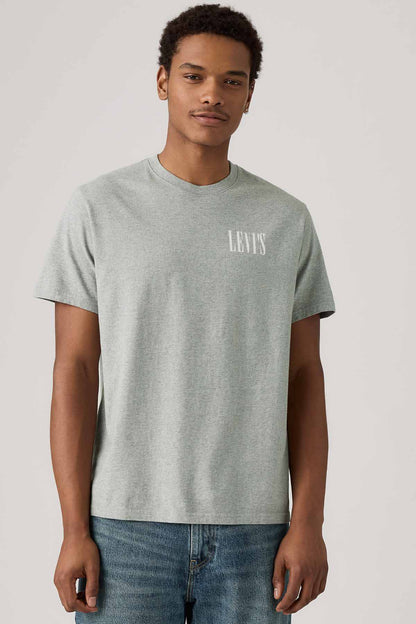 Levi's gray heather crew-neck T-shirt with small chest logo