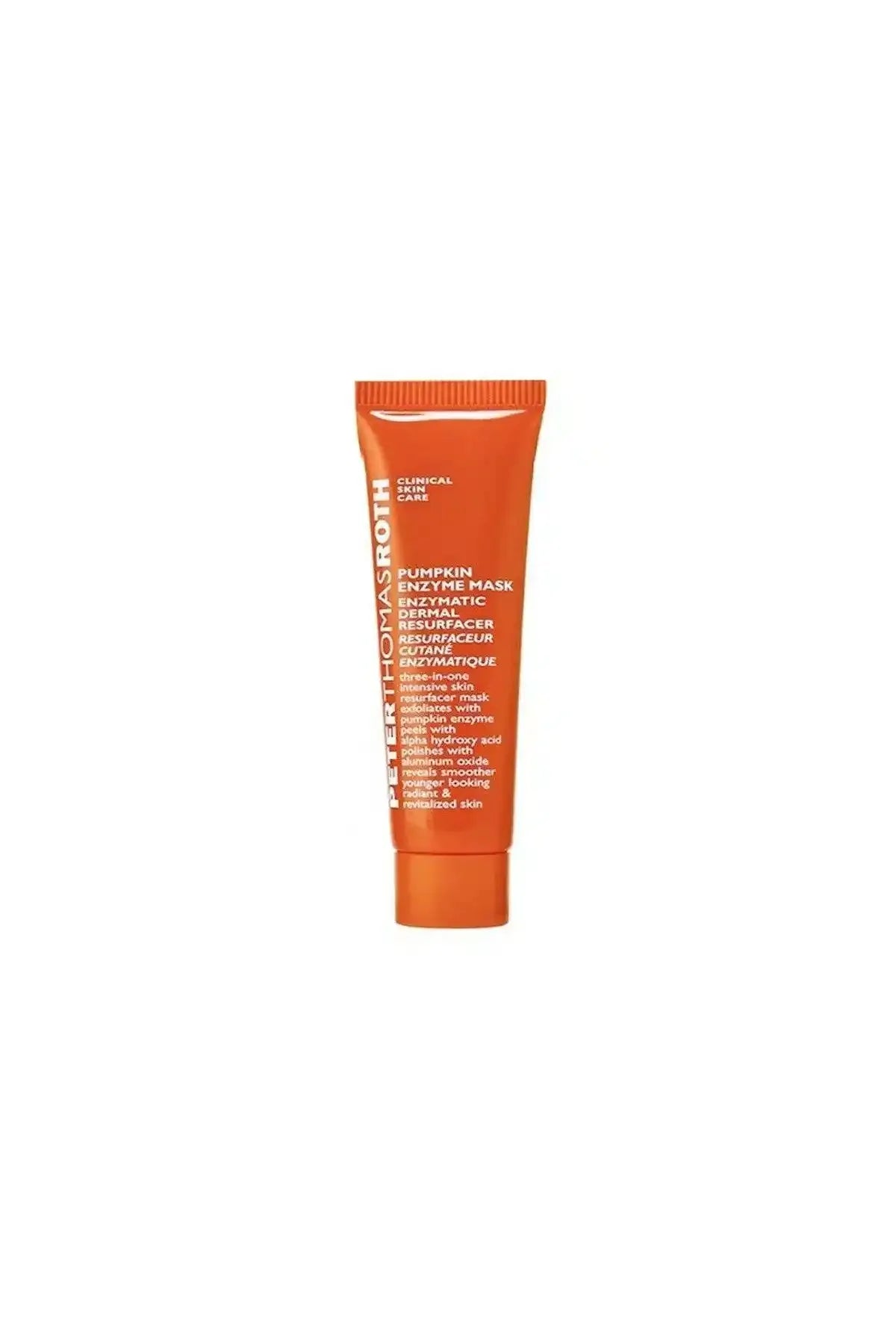 Peter Thomas Roth orange skincare tube, labeled Pumpkin exfoliant