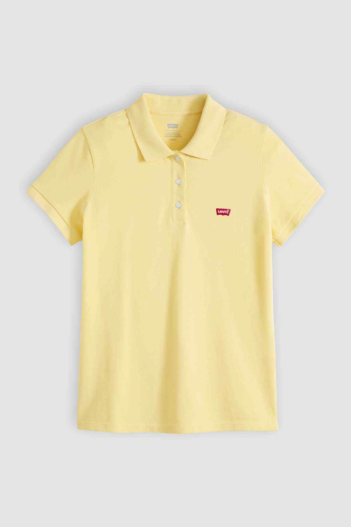Levi's yellow polo shirt with button placket and small chest logo
