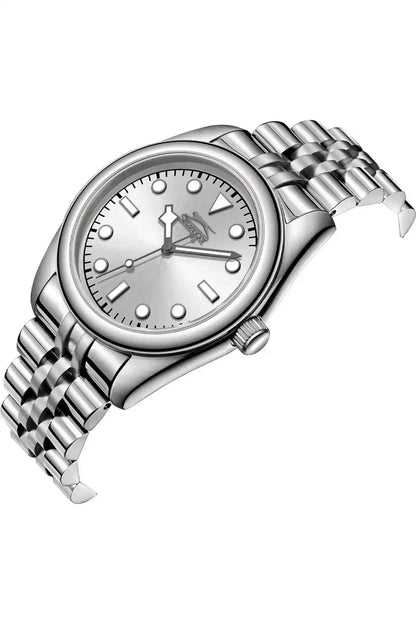 SLAZENGER silver wristwatch angled view, crown and bezel visible