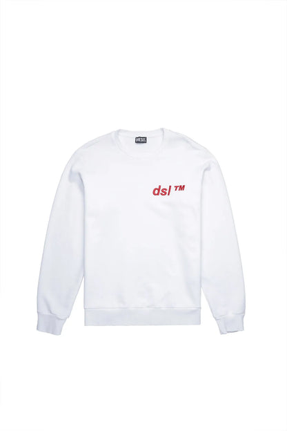 Diesel white crewneck sweatshirt with red ds! TM chest logo