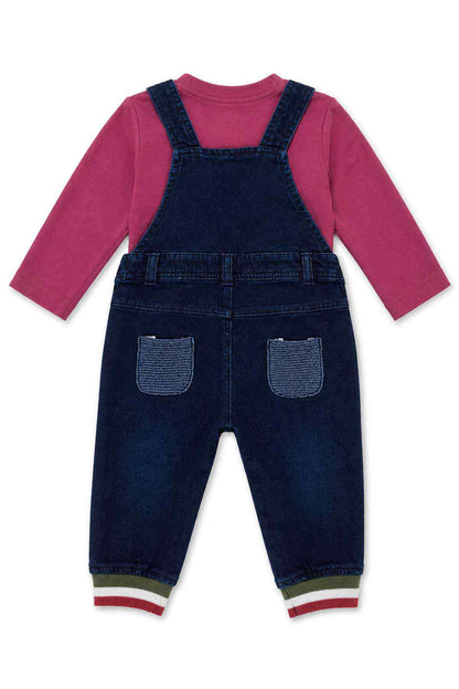 BABYSHOP baby denim overalls with adjustable straps and two front pockets