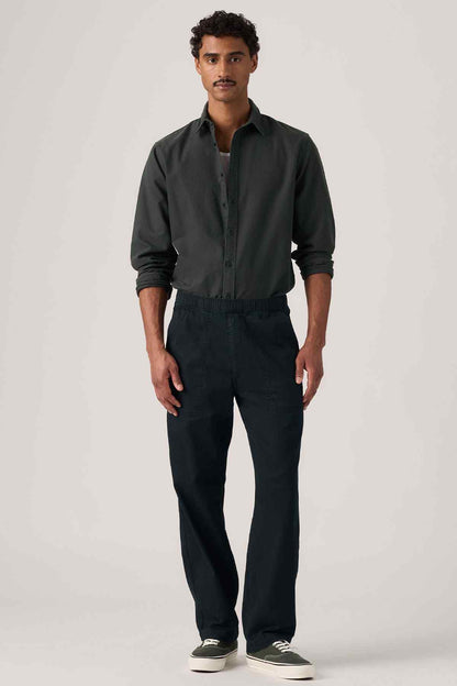 Men's Levi's dark work jacket and pants set, front view